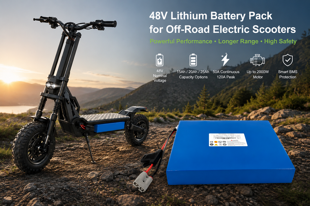 के बारे में नवीनतम कंपनी का मामला 48V Lithium Battery Pack for 2000W Off-Road Electric Scooters