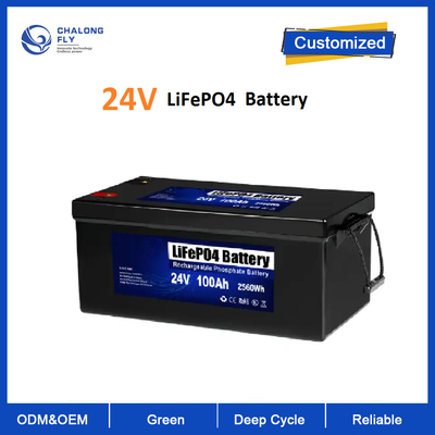 LiFePO4 24V 100AH ​​Li-ion Lifepo4 लिथियम बैटरी BMS के साथ सोलर एनर्जी मोटरसाइकिल बोट RV कैंपर के लिए