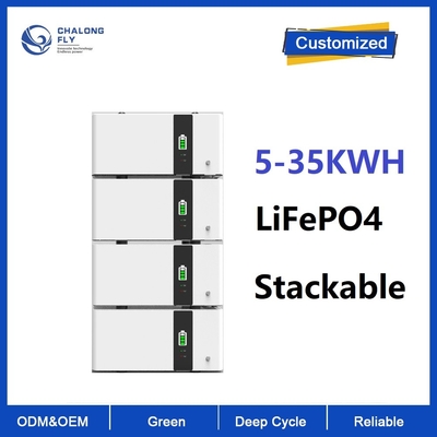 सौर ऊर्जा भंडारण प्रणाली 6000 चक्रों के लिए LiFePO4 स्टैकेबल 10kwh लिथियम आयन बैटरी पैक 48v 200Ah 10KWH 15KWH 20KWH