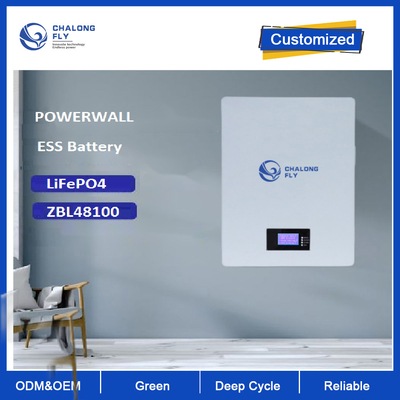 Powerwall 100Ah 5KW Lifepo4 रिचार्जेबल बैटरी वॉल सोलर पावर सिस्टम के लिए घुड़सवार: