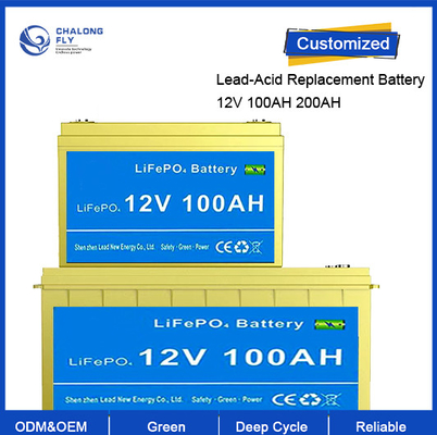12.8V LiFePO4 लिथियम बैटरी 100AH 200AH EV के लिए रिचार्जेबल लीड एसिड रिप्लेसमेंट OEM ODM
