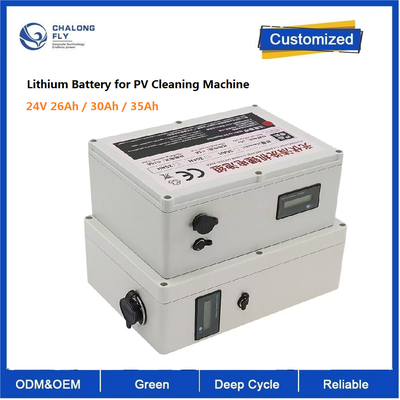 CLF OEM ODM 25.6V 26Ah 30Ah 35Ah लंबी बैटरी जीवन पीवी स्वच्छ मशीन के लिए मजबूत शक्ति लिथियम बैटरी 24V डीसी मोटर